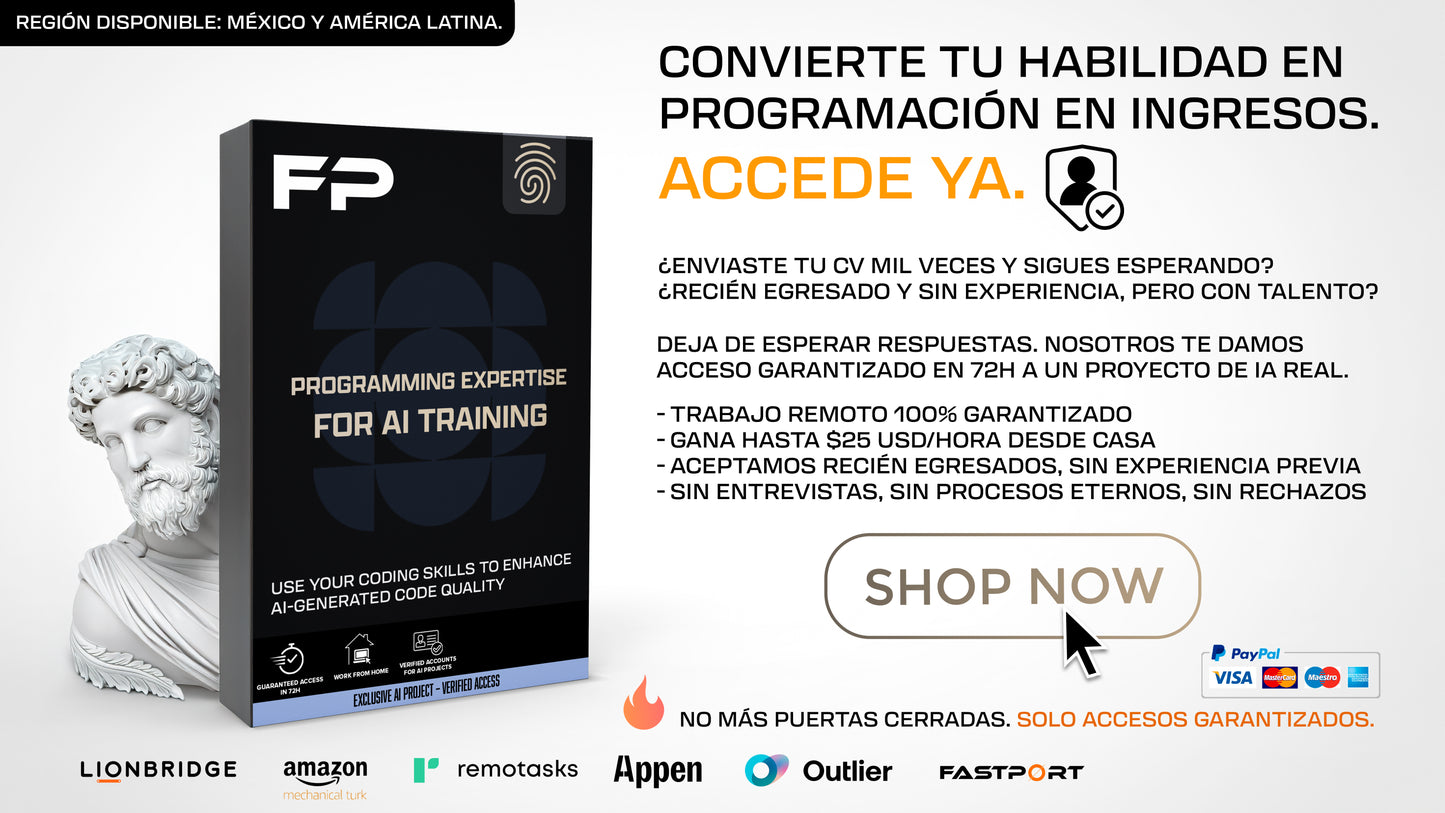 🔥Acceso Garantizado a Trabajo Remoto en IA – Programación Home Office